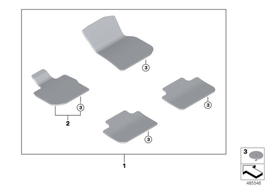 Genuine BMW 51479483864 G06 Set Of Floor Mats ANTHRAZIT (Inc. X6) | ML Performance US US Car Parts