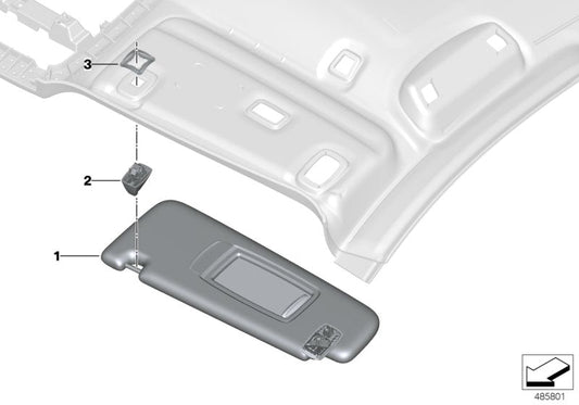 Genuine BMW 51168073758 G32 Right Sun Visor ANTHRAZIT (Inc. 640dX, 620dX & 630i) | ML Performance US US Car Parts