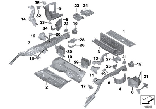 Genuine BMW 41007284298 F22 F21 Cross Member, Trunk Floor, Front Top (Inc. 220dX, 220i & 230iX) | ML Performance US US Car Parts