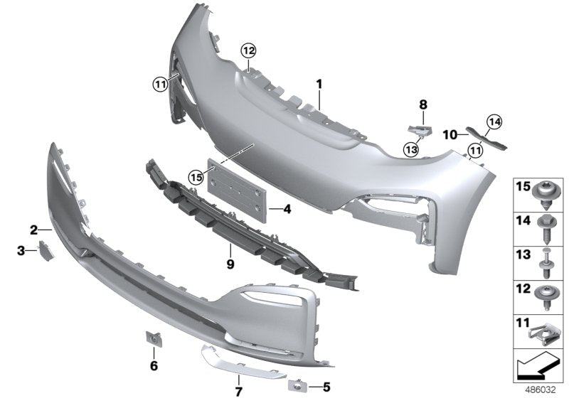 Genuine BMW 51117491121 TriCover, Bumper, Front Left GREY (Inc. i3s 120Ah Rex, i3s 120Ah & i3s 94Ah) | ML Performance US US Car Parts