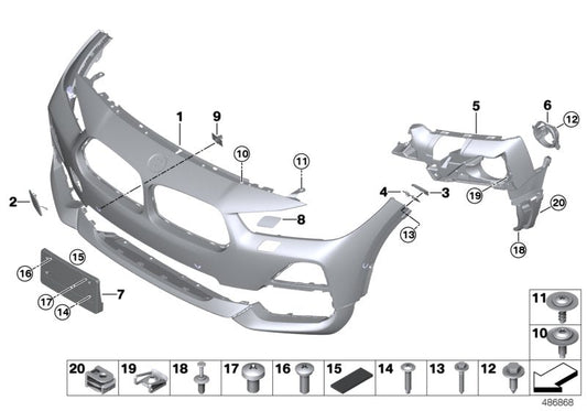 Genuine BMW 51117428934 F39 Support, Fog Lamp Right (Inc. X2) | ML Performance US US Car Parts