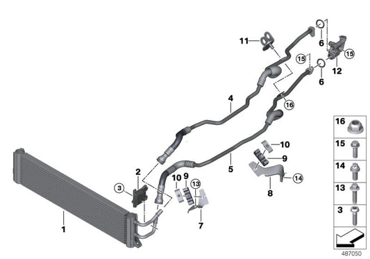 Genuine BMW 17228689545 G14 F92 F91 Transmission Oil Cooler Line, Return (Inc. M850iX, M5 & M8) | ML Performance US US Car Parts