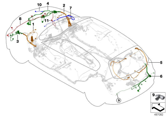 Genuine BMW 61119180538 E88 E87 E92 Rep. Wiring Harness, Strut Sector, Left (Inc. 320d, 320xd & 120d) | ML Performance US US Car Parts