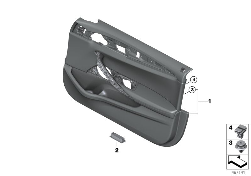 Genuine BMW 51417476826 G30 G31 Door Trim Panel, Front Right MOKKA (Inc. 520d ed, 540i & 530i) | ML Performance US US Car Parts