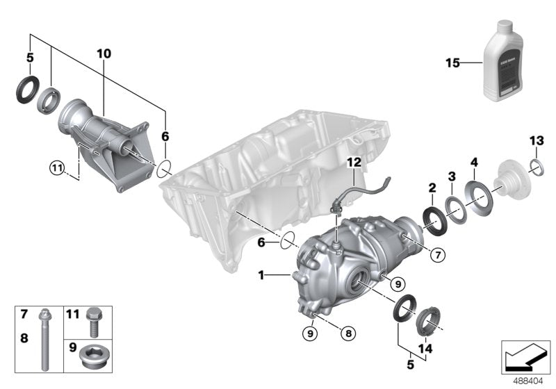 Genuine BMW 31508487444 G07 G02 G01 Final Drive (Front Axle) I=3,231 (Inc. X4 30dX, X3 30iX & X7 M50dX) | ML Performance US US Car Parts