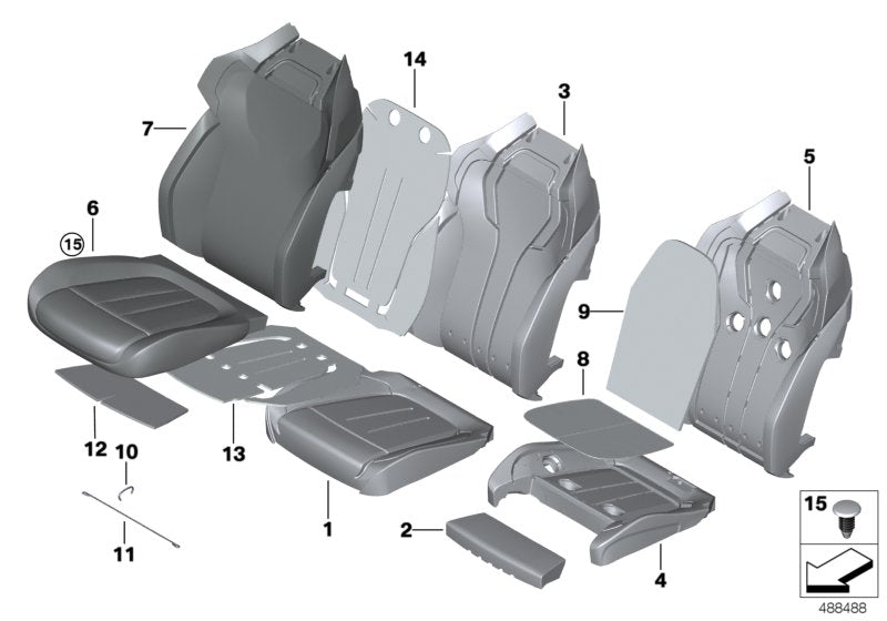 Genuine BMW 52108067025 F90 Foam Pad For Thigh Bolster (Inc. M5) | ML Performance US US Car Parts
