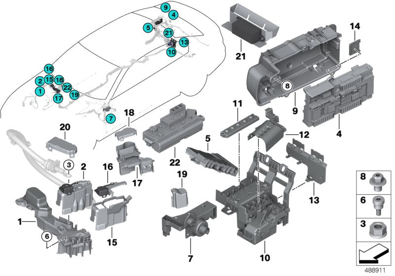 Genuine BMW 61146837090 F90 G11 G31 Power Distribution Box, Rear HIGH (Inc. 520d, 730Li & 730Ld) | ML Performance US US Car Parts