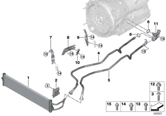 Genuine BMW 17229847126 G14 G31 Transmission Oil Cooler Line, Flow (Inc. 630i, 520i & 530i) | ML Performance US US Car Parts