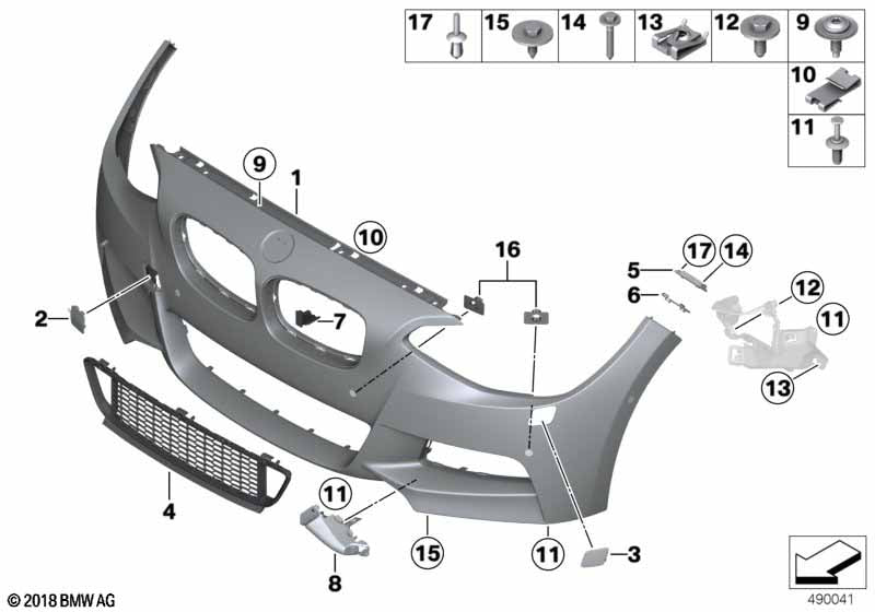 Genuine BMW 51118058064 Trim Cover, Bumper, Primed, Front -M- SRA UND PMA