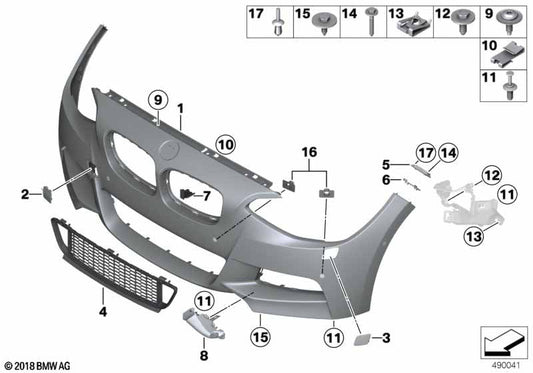 Genuine BMW 51118058064 Trim Cover, Bumper, Primed, Front -M- SRA UND PMA