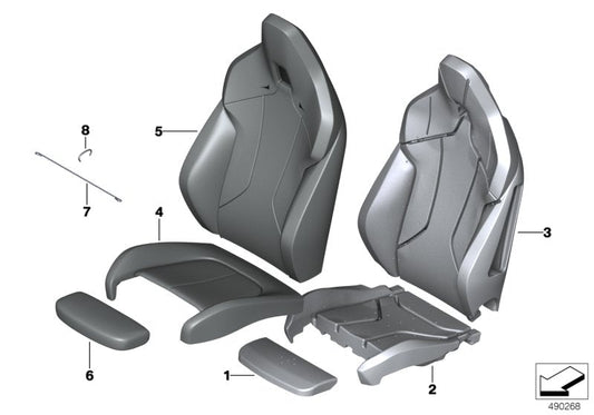 Genuine BMW 52107451360 F40 F39 Thigh Support Upholstery (Inc. X2) | ML Performance US US Car Parts