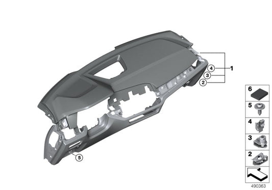 Genuine BMW 51459891607 I.Panel, Leather, Head-Up Display SCHWARZ/SCHWARZ (Inc. X6 40iX, X6 40i & X6 M50dX)
