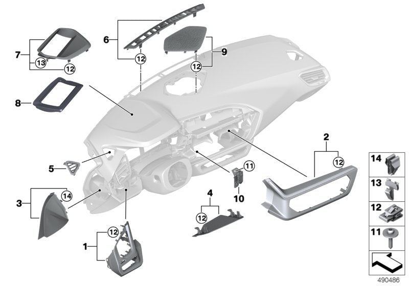 Genuine BMW 51459475704 G29 Trim Center Stack Top Center QUARZSILBER (Inc. Z4 20i & Z4 30i) | ML Performance US US Car Parts