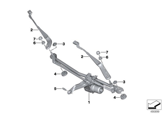 Genuine BMW 61617454487 G29 Wiper Arm, Driver's Side (Inc. Z4 M40i, Z4 30i & Z4 20i) | ML Performance US US Car Parts