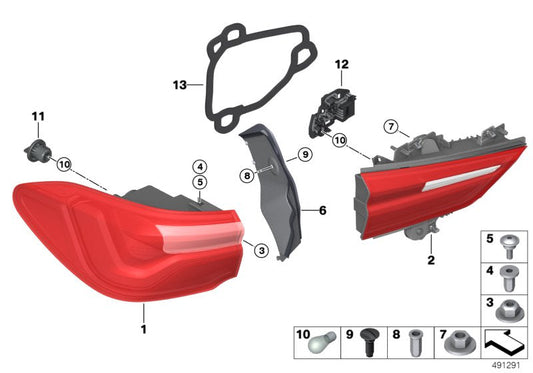 Genuine BMW 63217489476 F39 Set Of Seals, Tail Lamp, Trunk Lid (Inc. X2) | ML Performance US US Car Parts