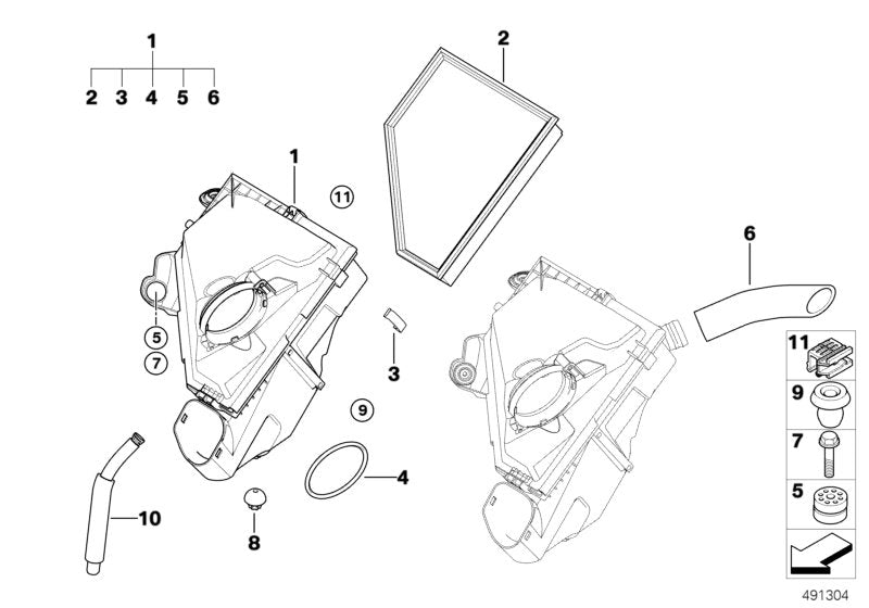 Genuine BMW 13717811905 E82 E90 E91 Intake Muffler (Inc. X1 & 330xd) | ML Performance US US Car Parts