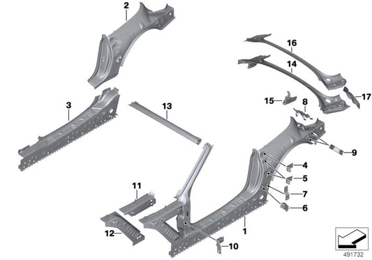 Genuine BMW 41008812550 G29 Bracket, A-Pillar Side Panel, Center Rt (Inc. Z4 M40i, Z4 30i & Z4 20i) | ML Performance US US Car Parts