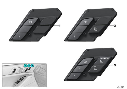 Genuine BMW 61319436036 G07 G05 G06 Operating Facility Seat Functions Left (Inc. X5 & X6 M50dX) | ML Performance US US Car Parts