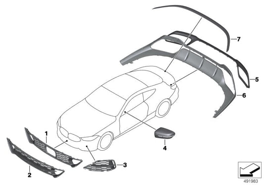 Genuine BMW 51128077464 G14 G15 TriCover, Tow Fitting, Rear CFK (Inc. 840dX, 840iX & M850iX) | ML Performance US US Car Parts