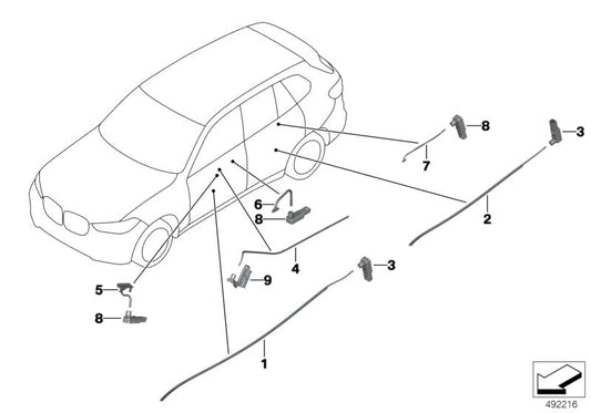 Genuine BMW 63316996271 G07 G05 G06 Optical Conduct., Door Opener, Rear Left (Inc. X7 & X6 30iX) | ML Performance US US Car Parts