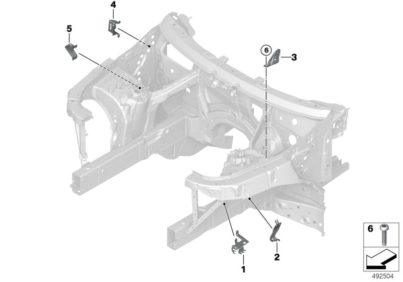 Genuine BMW 41007492374 G07 G05 G06 Bracket For Gas Spring, Right (Inc. X5 M50iX, X7 M50iX & X6 30iX) | ML Performance US US Car Parts