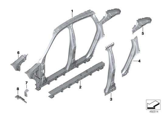 Genuine BMW 41007955066 G06 Reinforcement D-Pillar Inside Right (Inc. X6) | ML Performance US US Car Parts