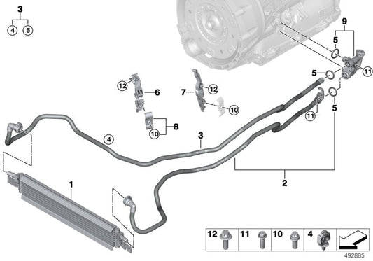Genuine BMW 17228654897 G29 Transmission Oil Cooler Line, Flow (Inc. Z4 M40i, Z4 30i & Z4 20i) | ML Performance US US Car Parts