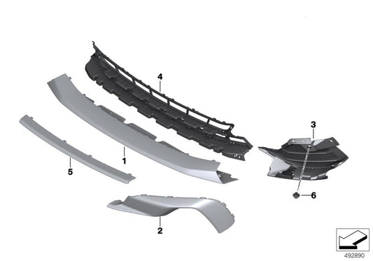 Genuine BMW 51117436896 G29 Grill, Air Intake, Center (Inc. Z4 20i & Z4 30i) | ML Performance US US Car Parts