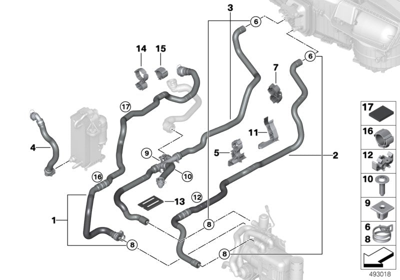 Genuine BMW 07146844852 G32 G11 Hose Bracket, Rotating (Inc. 530iX, 730i & 640i) | ML Performance US US Car Parts