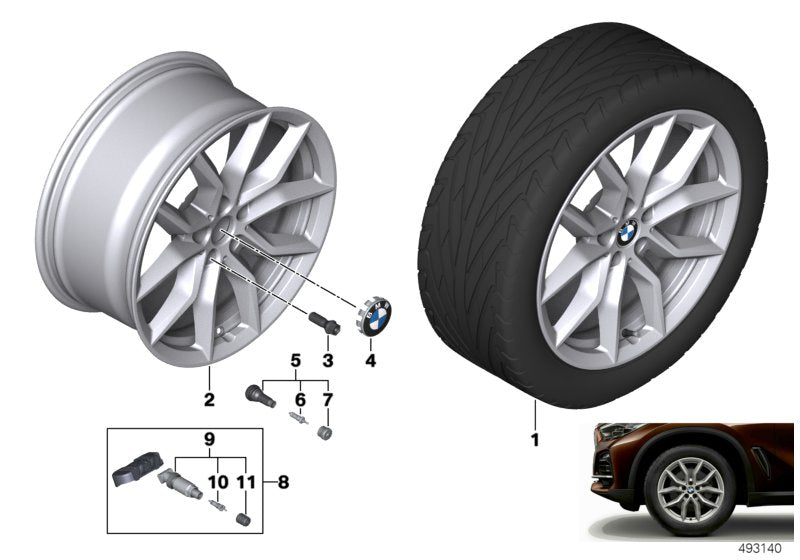 Genuine BMW 36116880685 G05 G06 Disc Wheel, Light Alloy, Reflexsilber 9JX19 ET:38 (Inc. X5 & X6 30dX) | ML Performance US US Car Parts