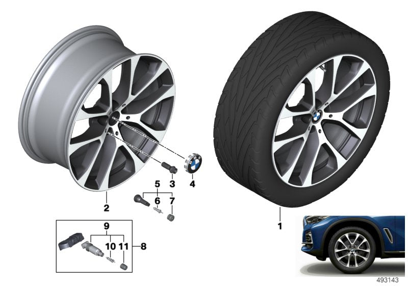 Genuine BMW 36116883758 G05 G06 Light Alloy Rim Ferricgrey 10,5JX20 ET:40 (Inc. X5) | ML Performance US US Car Parts