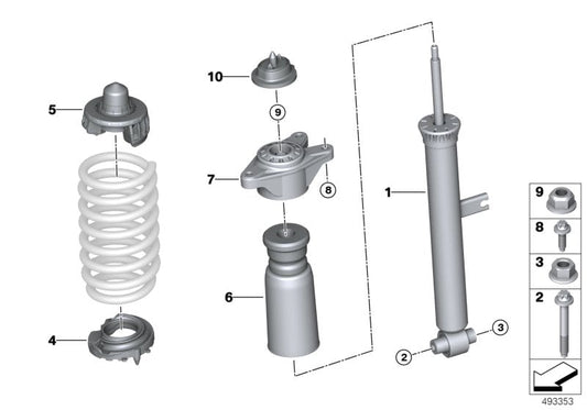 Genuine BMW 33526879207 G29 Spring Strut, Rear (Inc. Z4 20i & Z4 30i) | ML Performance US US Car Parts