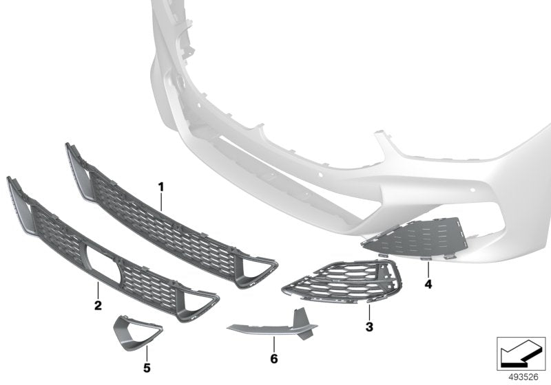 Genuine BMW 51118074784 G14 G16 G15 Grill, Air Intake, Open, Right (Inc. 840dX, 840iX & M850iX) | ML Performance US US Car Parts