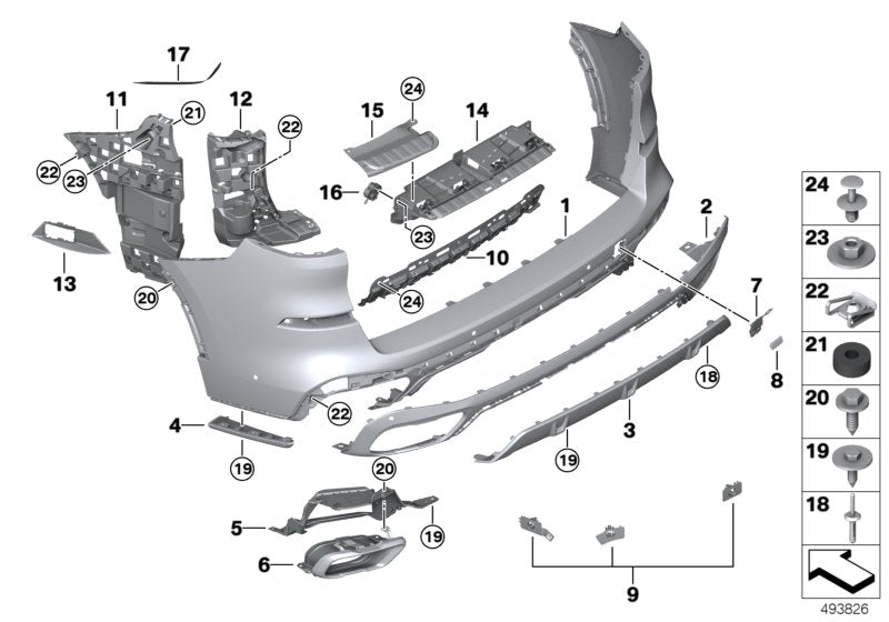 Genuine BMW 51128091038 G05 Support, Bumper, Rear Right (Inc. X5) | ML Performance US US Car Parts