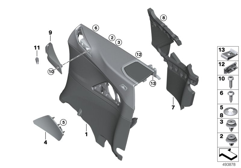 Genuine BMW 51437939014 F91 G14 Cover, Belt Outlet, Right (Inc. M850iX, 840i & M8) | ML Performance US US Car Parts
