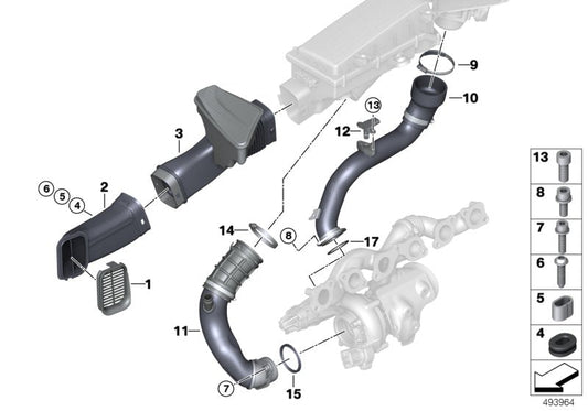 Genuine BMW 13718621870 EWB RR11 Filtered Air Pipe 45267 (Inc. M760iX, Phantom & M760LiX) | ML Performance US US Car Parts