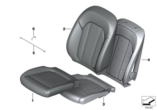 Genuine BMW 52107472284 G21 G20 G01 Cloth Cover, Basic Backrest Right ANTHRAZIT (Inc. 320d, X4 30dX & 320iX) | ML Performance US US Car Parts
