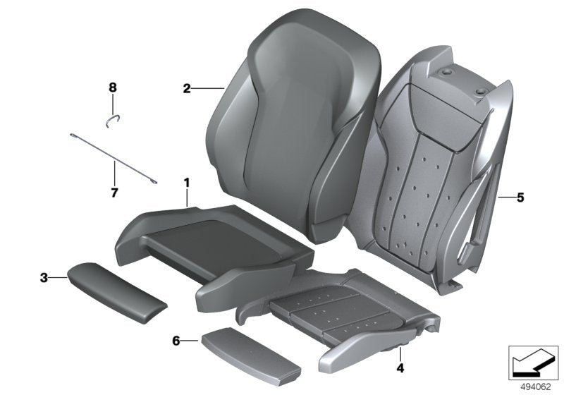 Genuine BMW 52108746044 G21 G20 G02 Leather Cover Sport Backrest Right COGNAC (Inc. X3 30eX, 318d & 320dX) | ML Performance US US Car Parts