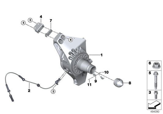 Genuine BMW 33408428640 Wheel Carrier, Rear Right EVO 2018 (Inc. M6 GT3) | ML Performance US US Car Parts