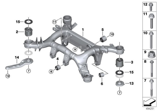 Genuine BMW 33316873232 G14 G15 Rear Axle Carrier (Inc. 840iX, 840i & M850iX) | ML Performance US US Car Parts