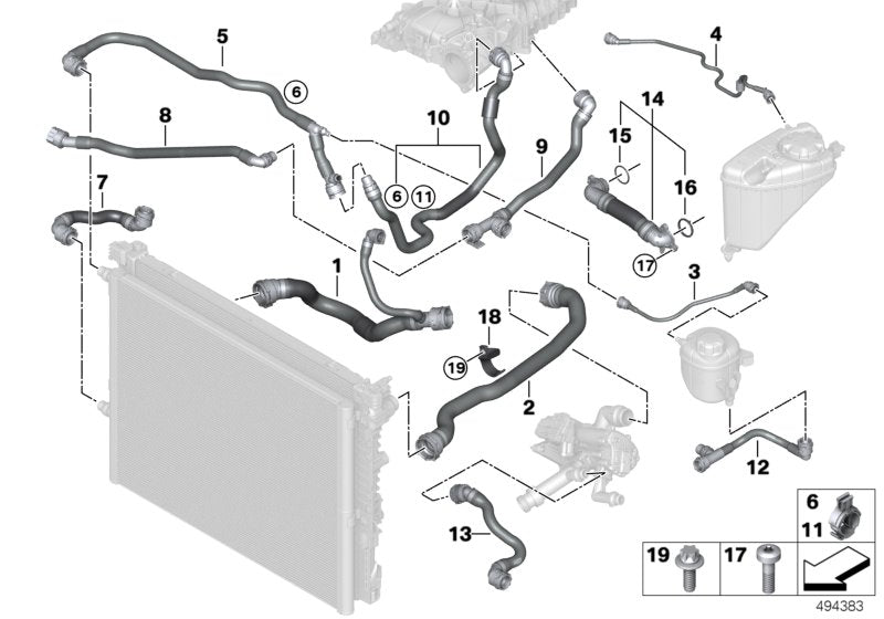 Genuine BMW 17128678504 G16 G30 G31 Hose Heater Return (Inc. 740LiX, 740iX & 640i) | ML Performance US US Car Parts