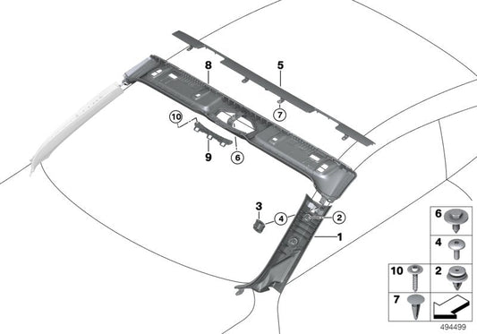 Genuine BMW 51437481768 F91 G14 Right Column A Cover SCHWARZ (Inc. 840iX, M850iX & M8) | ML Performance US US Car Parts
