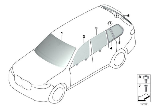 Genuine BMW 51358496029 G07 Side Window, Door, Left Rear VSG-SSG (Inc. X7) | ML Performance US US Car Parts