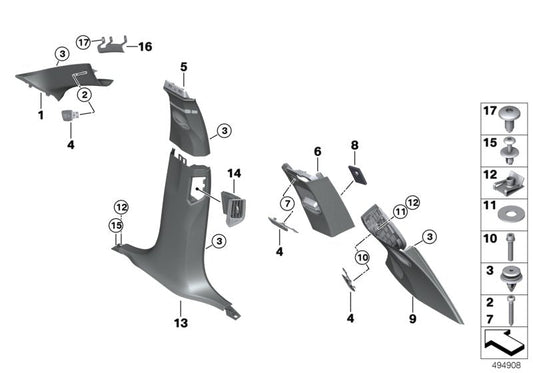 Genuine BMW 51437483885 G07 D-Pillar Trim Panel, Speaker, Top Left ELFENBEINWEISS (Inc. X7) | ML Performance US US Car Parts