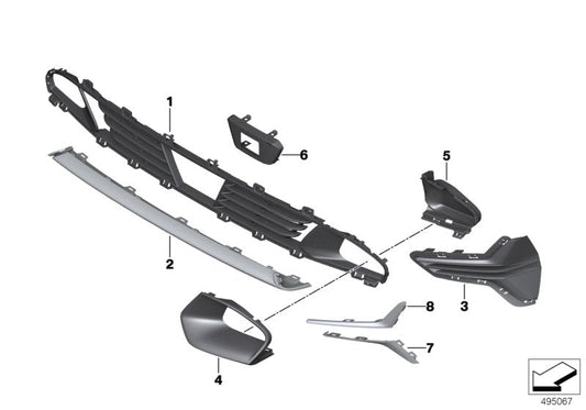 Genuine BMW 51117464276 G20 G21 Grill, Side, Closed, Right BASIS (Inc. 318d, 320i & 330iX) | ML Performance US US Car Parts