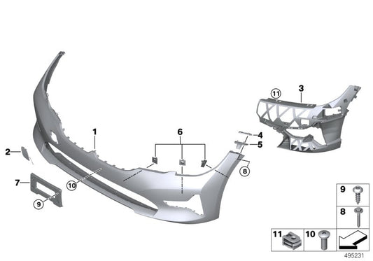 Genuine BMW 51118496485 G20 G21 TriCover, Bumper, Primed, Front US BASIS (Inc. 330d, 320dX & 320i) | ML Performance US US Car Parts