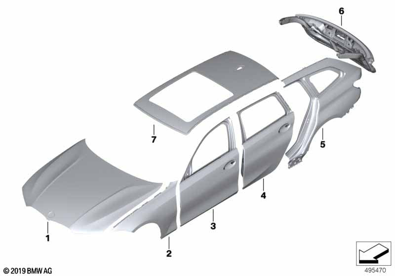 Genuine BMW 41517482281 Door Rear Left