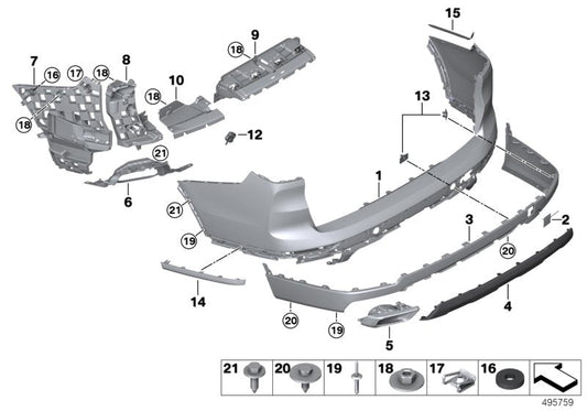 Genuine BMW 51127420665 G07 Mount, Rear Bumper Left Corner (Inc. X7) | ML Performance US US Car Parts
