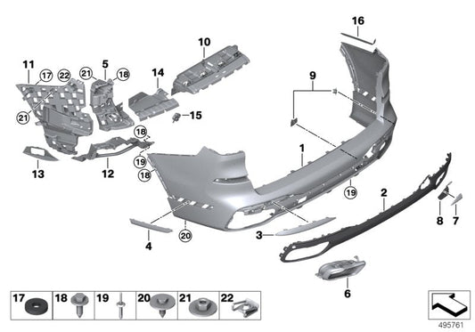 Genuine BMW 51128745744 G07 Protective Rubber Strip,Rght Rear Bumper (Inc. X7) | ML Performance US US Car Parts