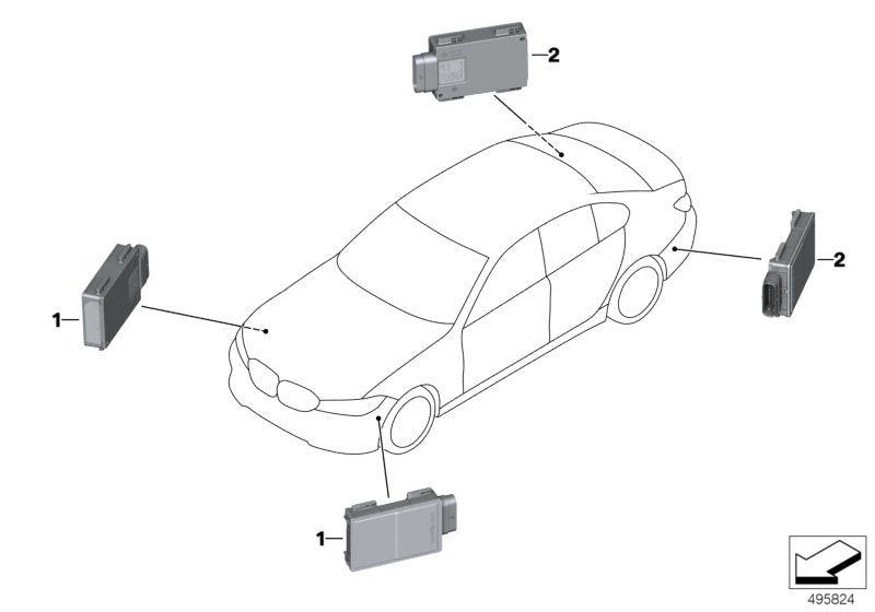 Genuine BMW 66326896672 G20 F90 Radar Sensor, Close Range SRR-01 (Inc. 530iX, 750LdX & 620d) | ML Performance US US Car Parts